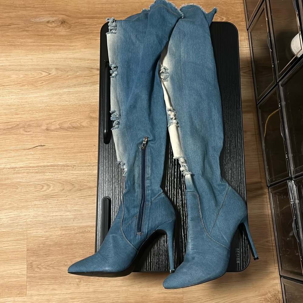 Jeans High knee boots